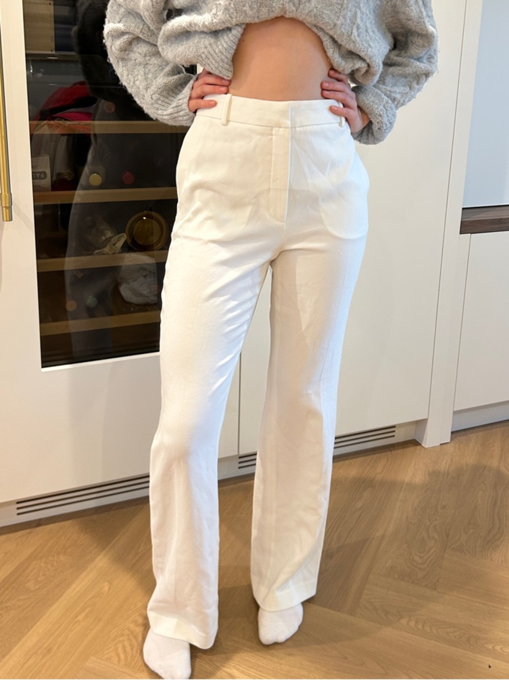 Babaton Cream High-Rise Straight-Leg Trousers